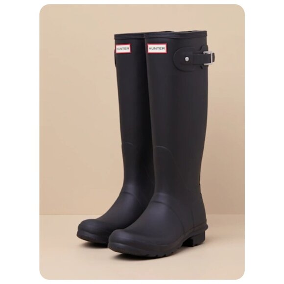 Hunter Black Original Tall Rainboots sz US 9 - Picture 1 of 8